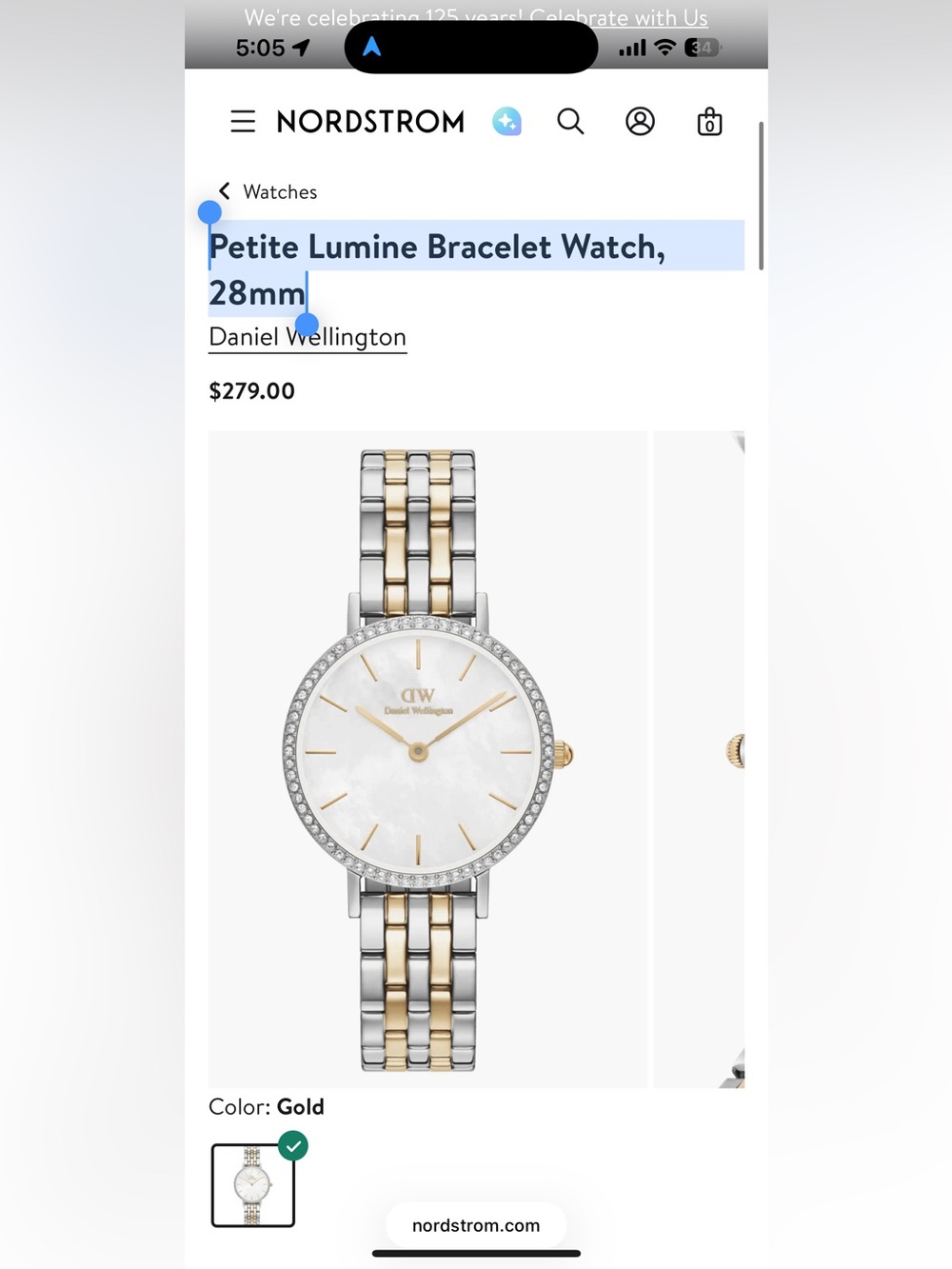 Daniel Wellington Petite Lumine Bracelet Watch, 28mm